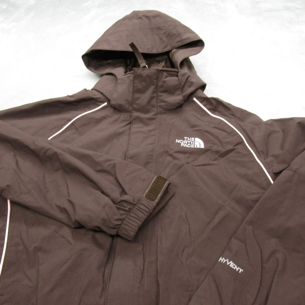 The North Face Jacket Youth Large Brown HyVent Hooded Waterproof Rain 3in1 Shell